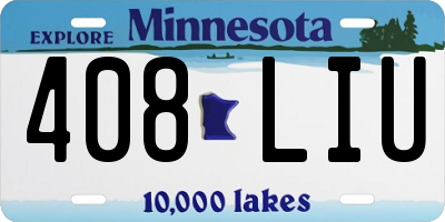 MN license plate 408LIU