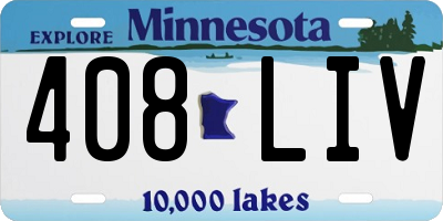 MN license plate 408LIV