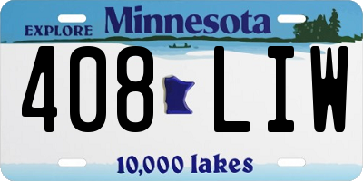 MN license plate 408LIW