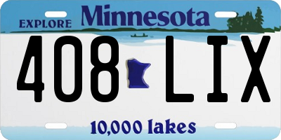MN license plate 408LIX