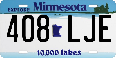 MN license plate 408LJE