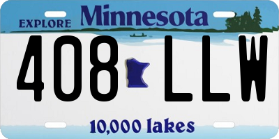 MN license plate 408LLW