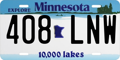 MN license plate 408LNW