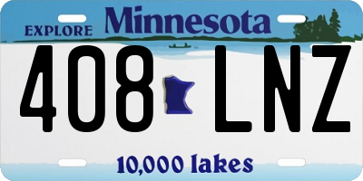 MN license plate 408LNZ