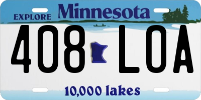 MN license plate 408LOA