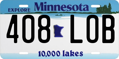 MN license plate 408LOB