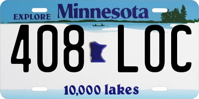MN license plate 408LOC