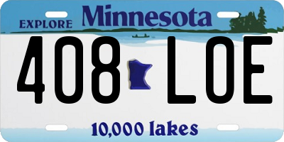 MN license plate 408LOE