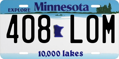 MN license plate 408LOM