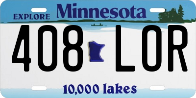 MN license plate 408LOR