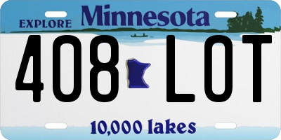 MN license plate 408LOT
