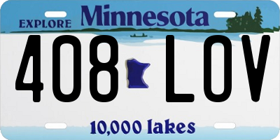 MN license plate 408LOV