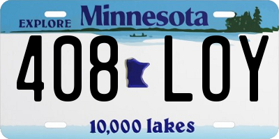 MN license plate 408LOY