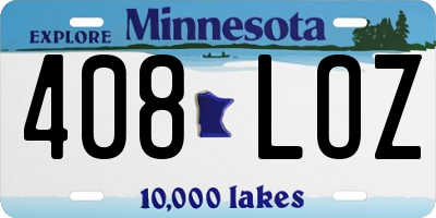 MN license plate 408LOZ