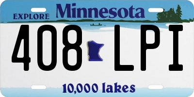 MN license plate 408LPI