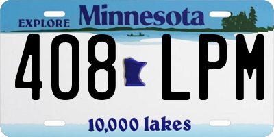 MN license plate 408LPM