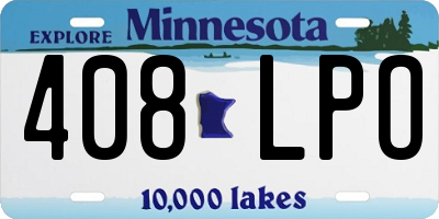 MN license plate 408LPO