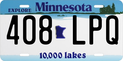 MN license plate 408LPQ