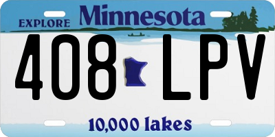 MN license plate 408LPV
