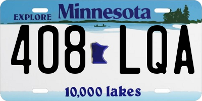 MN license plate 408LQA
