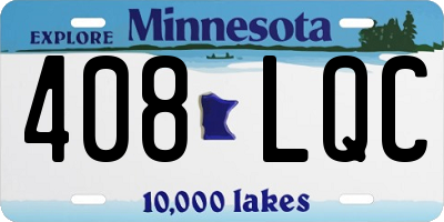MN license plate 408LQC