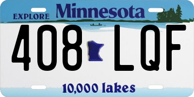 MN license plate 408LQF