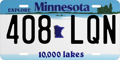 MN license plate 408LQN
