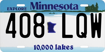 MN license plate 408LQW