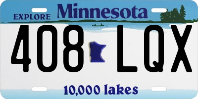 MN license plate 408LQX
