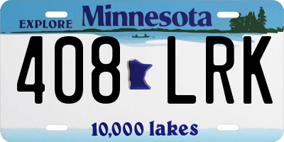 MN license plate 408LRK