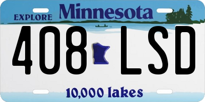 MN license plate 408LSD