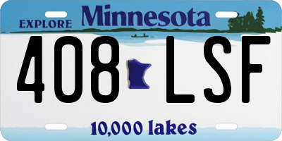 MN license plate 408LSF