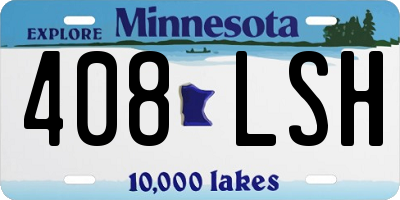 MN license plate 408LSH