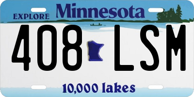 MN license plate 408LSM