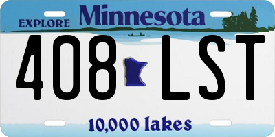 MN license plate 408LST