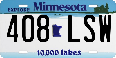 MN license plate 408LSW