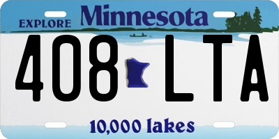 MN license plate 408LTA