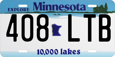 MN license plate 408LTB