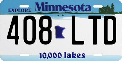 MN license plate 408LTD