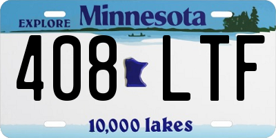 MN license plate 408LTF