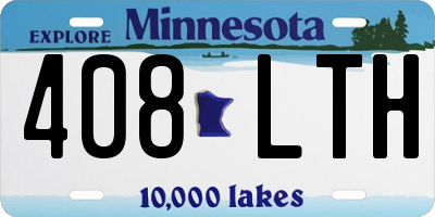 MN license plate 408LTH
