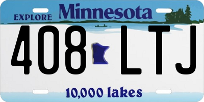 MN license plate 408LTJ