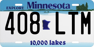 MN license plate 408LTM