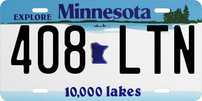 MN license plate 408LTN