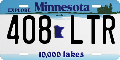 MN license plate 408LTR