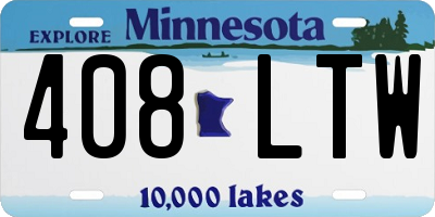 MN license plate 408LTW