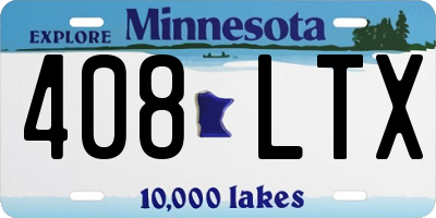 MN license plate 408LTX