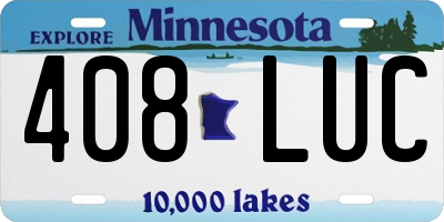 MN license plate 408LUC