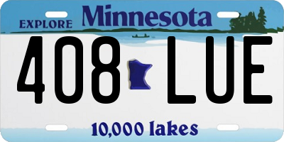 MN license plate 408LUE