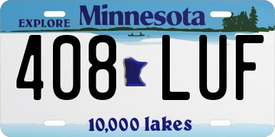 MN license plate 408LUF